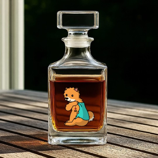 I Love Dad Pomeranian Whiskey Decanters