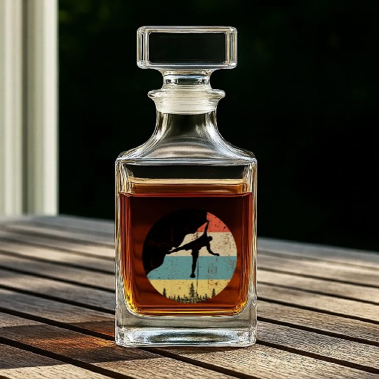 Rock climbing mountain climber Whiskey Decanters