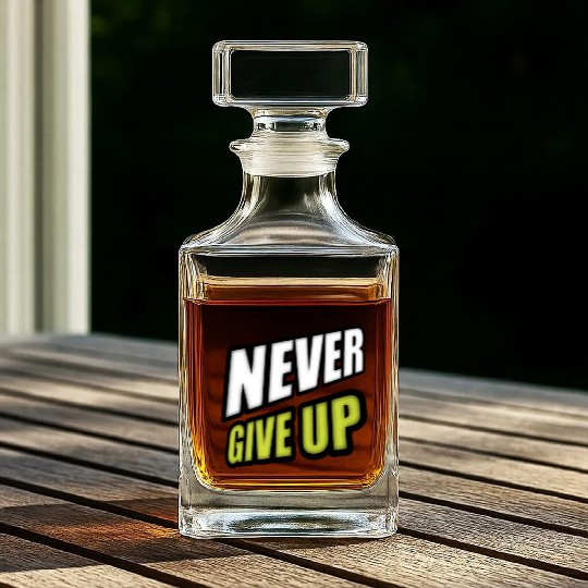 Never give up Whiskey Decanters