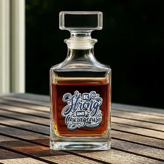 Be strong and courageous Whiskey Decanters