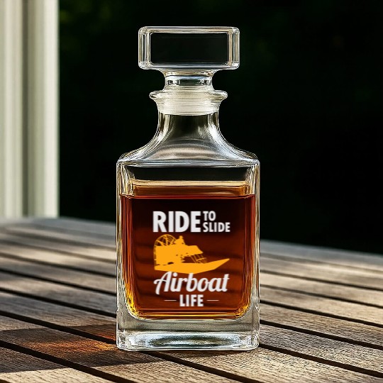 Airboat Fanboat Airboating Swamp boat Race Ride Whiskey Decanters
