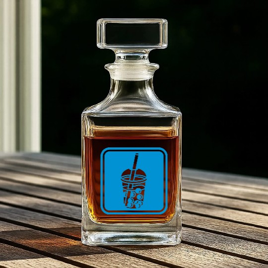 Button sign bubble tea Whiskey Decanters