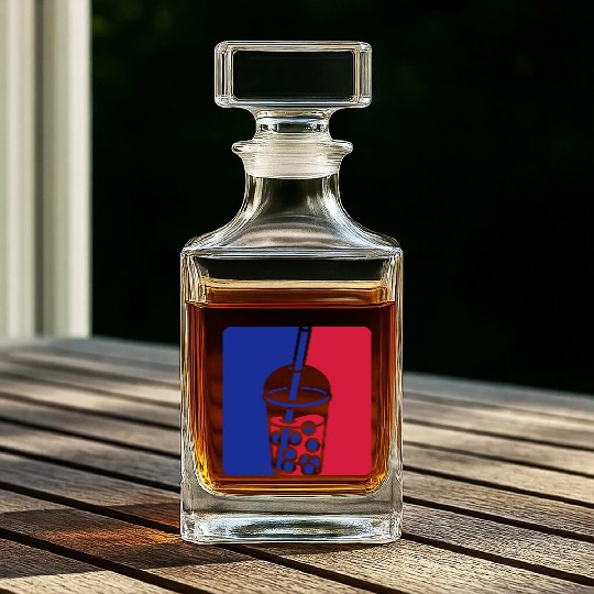 Blue red bubble tea Whiskey Decanters