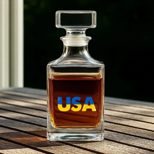 I Stand with Ukraine Ukraine Flag Whiskey Decanters