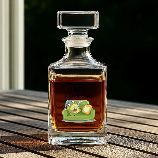 Toad Frog Drinking Coffee I Hate Morning People Whiskey Decanters