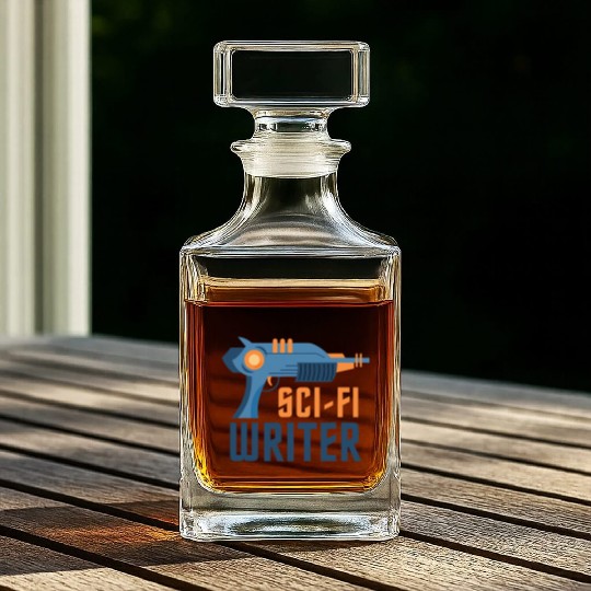 Sci Fi Writer Laser Gun Science Fiction Author Whiskey Decanters