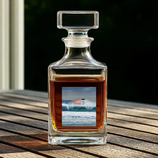 North Shore Hawaii Ocean Wave Whiskey Decanters