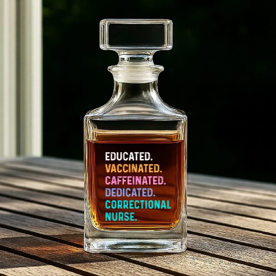 Correctional nurse - educated vaccinated Whiskey Decanters
