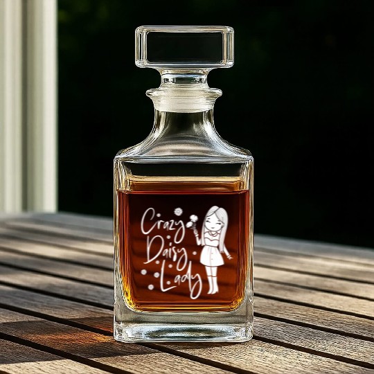 Daisy Garden Gardening Gardener Whiskey Decanters