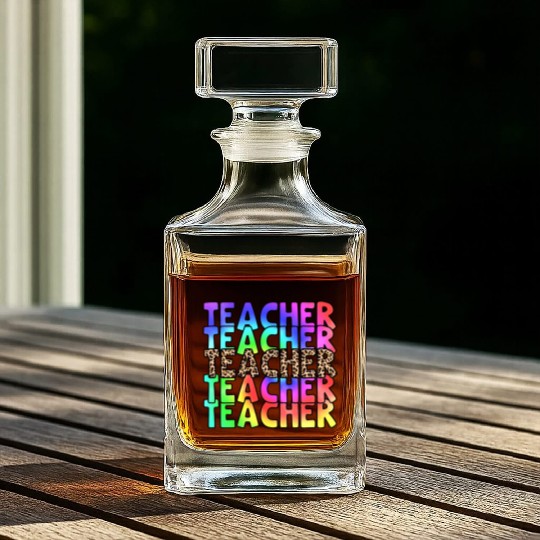 Teacher, colorful. Leopard Whiskey Decanters