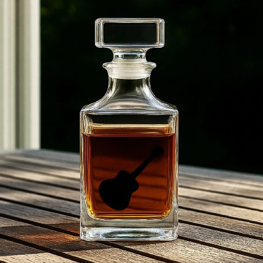 silhouette guitarist guitar play Whiskey Decanters