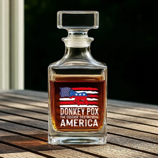 Donkey Pox The Disease Destroying America Funny Whiskey Decanters