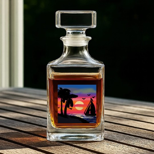 Beach Sunset Whiskey Decanters