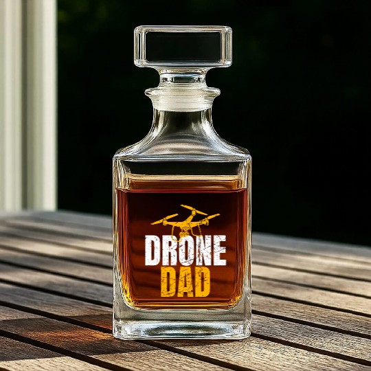 Drone Dad Drone Pilot Drone Operator Quadcopter Whiskey Decanters