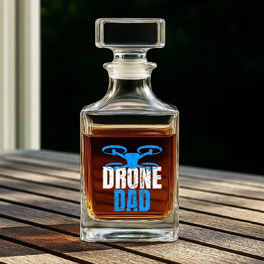 Drone Dad Drone Pilot Drone Operator Quadcopter Whiskey Decanters