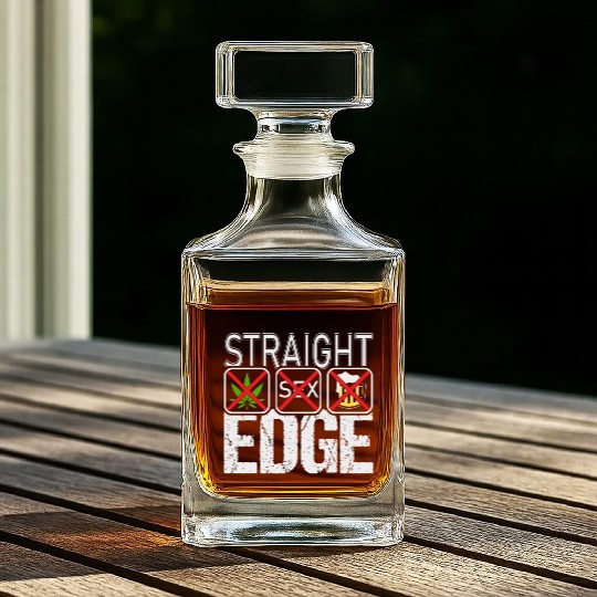 Straight Edge Vegan, Against Drugs, Punk Whiskey Decanters