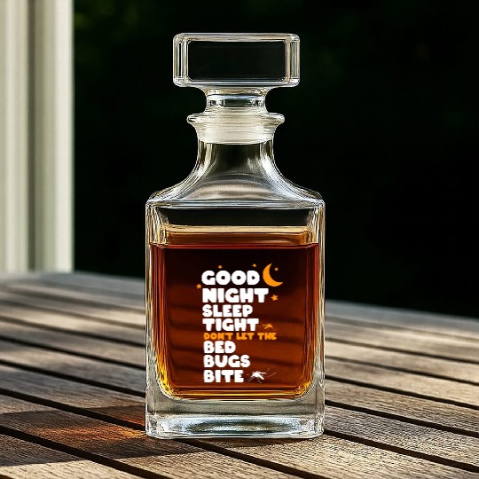 Good night sleep tight don't let the bed bugs bite Whiskey Decanters