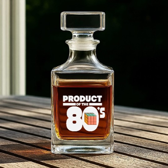 Product of the 80s 1980s Retro Vintage Cube Toy Whiskey Decanters