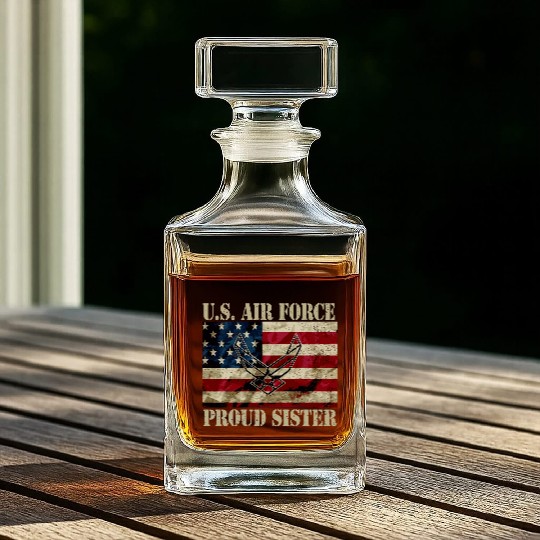 Proud Air Force Sister Military Veteran Pride Us F Whiskey Decanters