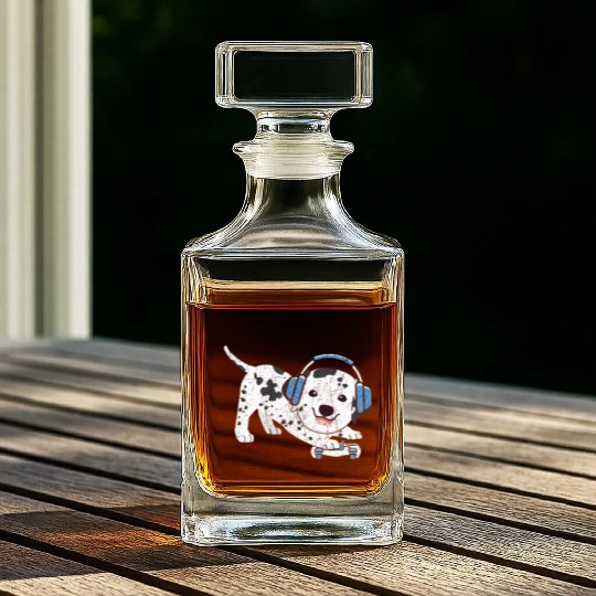 Video Game Player Paw Puppy Breeder Dalmatian Dog Whiskey Decanters