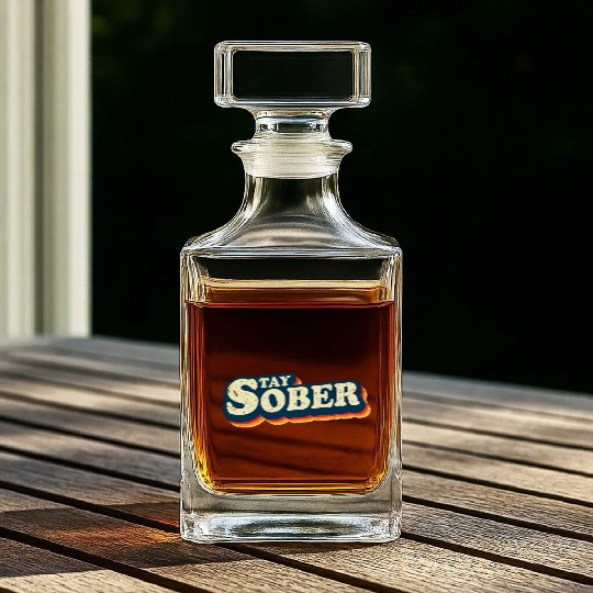 Stay Sober Retro Vintage | Sobriety Whiskey Decanters