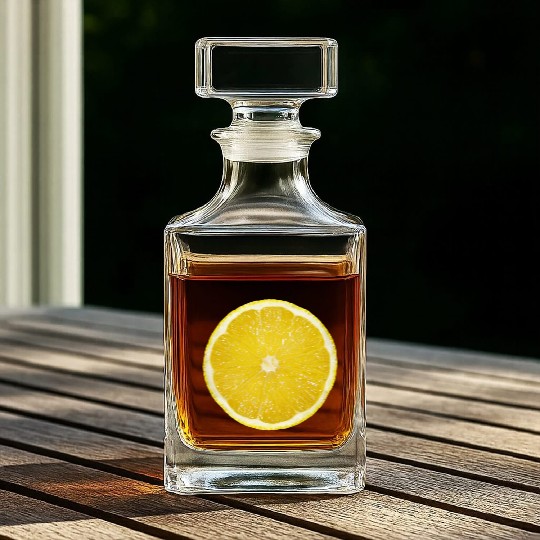 Radiate Positive Lemon Slice. Juicy Slice Lemon Whiskey Decanters