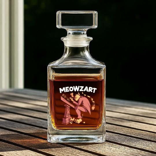 Meowzart Piano Cat Musician Musical Pianist Music Whiskey Decanters