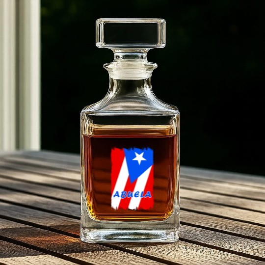 Puerto Rico grandmother flags design Whiskey Decanters