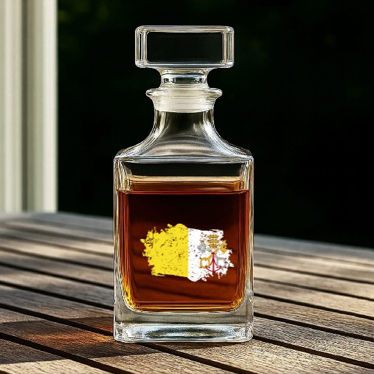 Vatican City Flag Grunge Country Flag Vatican City Whiskey Decanters