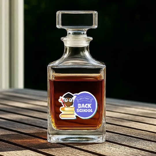 Back to School Sticker Whiskey Decanters