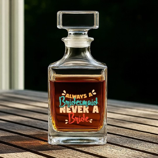 Always A Bridesmaid Never A Bride Whiskey Decanters