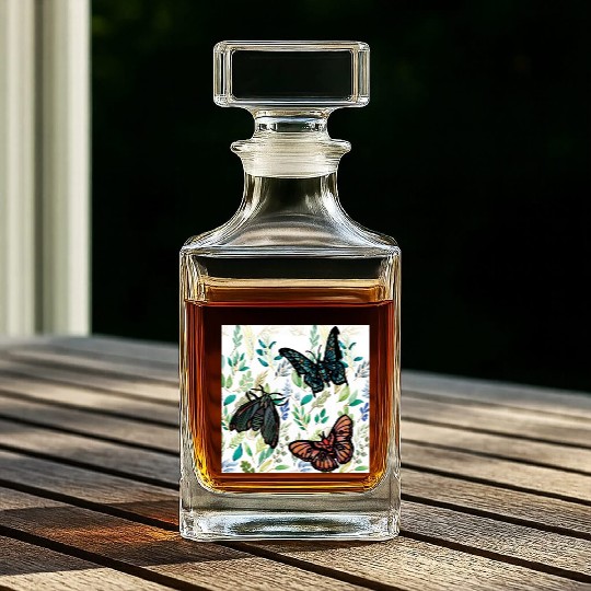 Two Butterflies and A Moth Whiskey Decanters