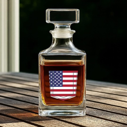 USA pocket flag Whiskey Decanters