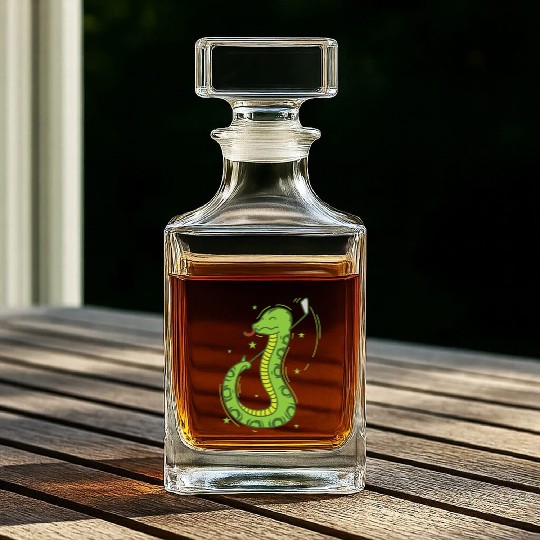 Snake plays Golf Reptile Animal Zoo Whiskey Decanters