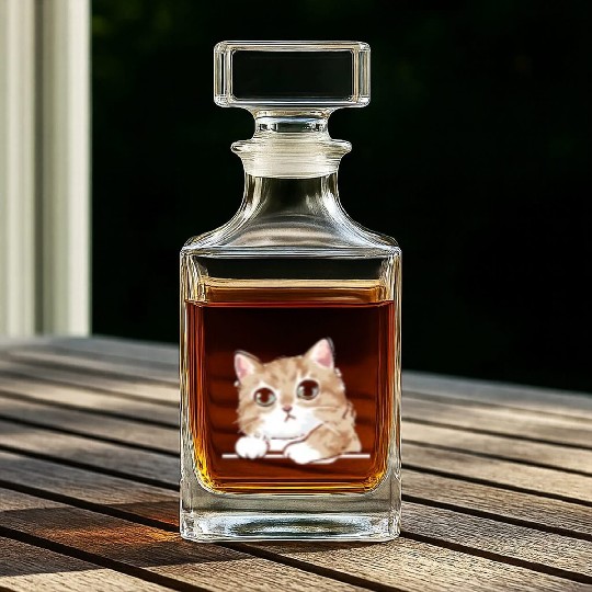 Cat Owner Cute Cat Lover I Cute Cat Whiskey Decanters