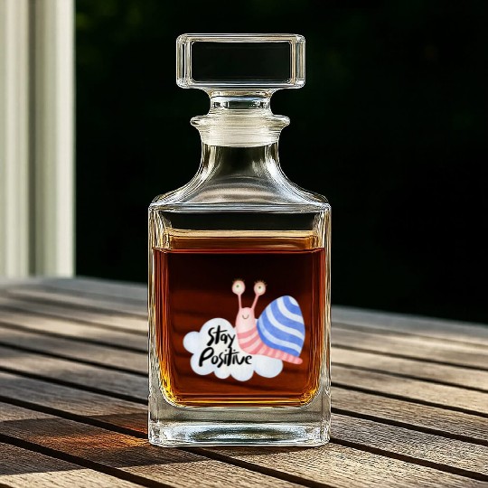 Stay Positive - Colorful Snail Whiskey Decanters