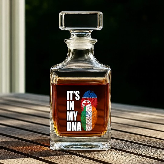 North Korean And Irish Mix Heritage DNA Flag Whiskey Decanters