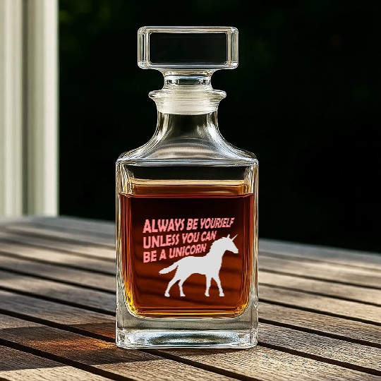 always be yourself unicorn Whiskey Decanters