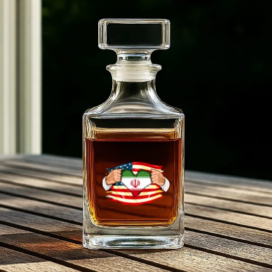 Persians Who Live in America Iran Flag Whiskey Decanters