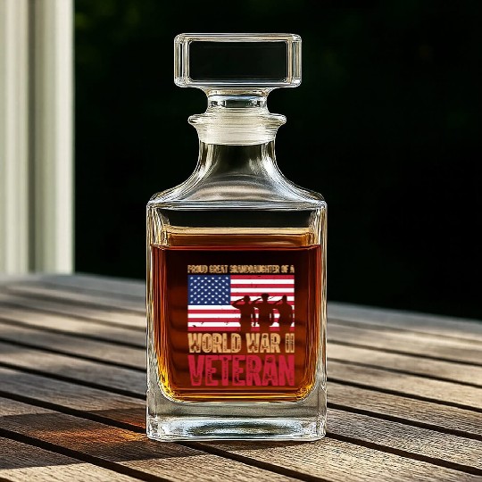 Proud Veteran Granddaughter Whiskey Decanters