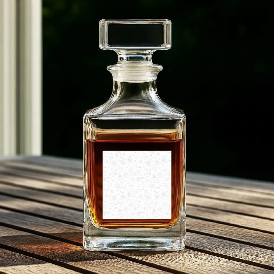 Modern Snowflakes Pattern White Silver Whiskey Decanters