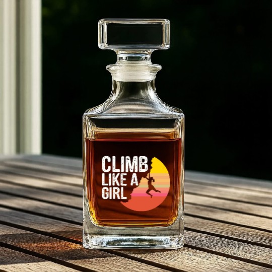 Climbing Mountaineering Climber Mountains Hiking Whiskey Decanters