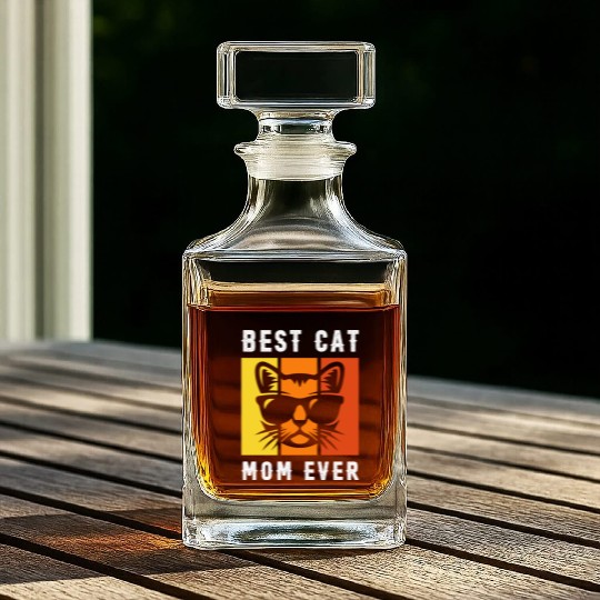 Cat Mom Whiskey Decanters