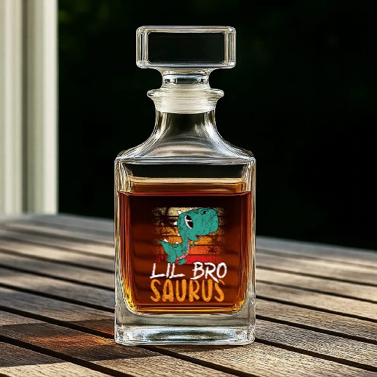 Lil Bro Saurus Best Bro Ever Brotherhood Dinosaur Whiskey Decanters