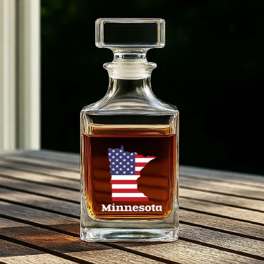 US Minnesota Map Design for proud Minnesotans Whiskey Decanters