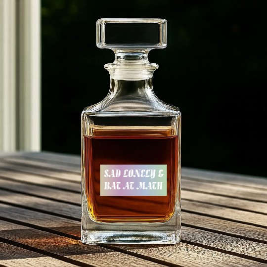 Sad Lonely And Bad At Math, Funny styles, Whiskey Decanters