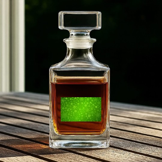 Abstract Green Christmas Winter Pattern Whiskey Decanters