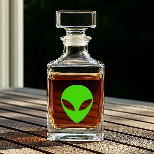 Green Alien Head Whiskey Decanters