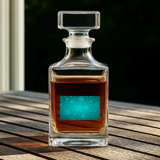 Beautiful Teal Snowflakes Pattern Whiskey Decanters