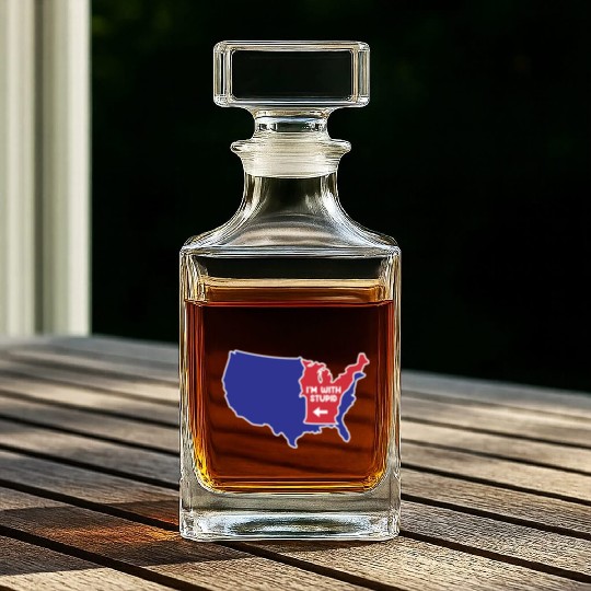 Vermont State US Design for patriotic Vermonters Whiskey Decanters